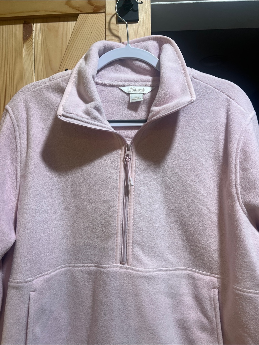 Natural Reflections beautiful Light Pink Quarter-Zip Fleece Pullover size large